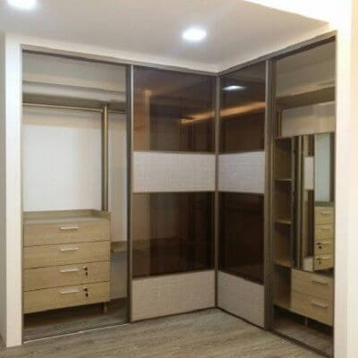 L-shaped wardrobe